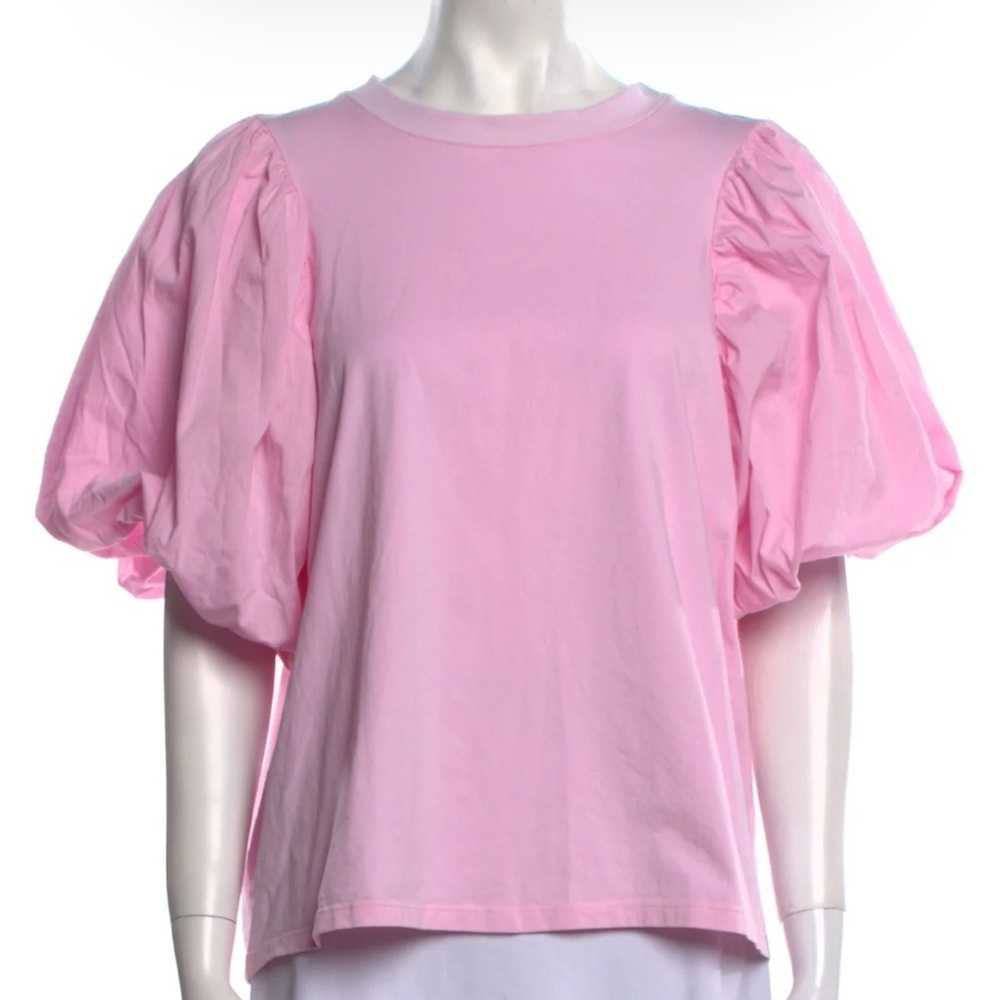 Cinq à Sept Bateau Neckline Short Sleeve T-Shirt with Puff Sleeves size XS